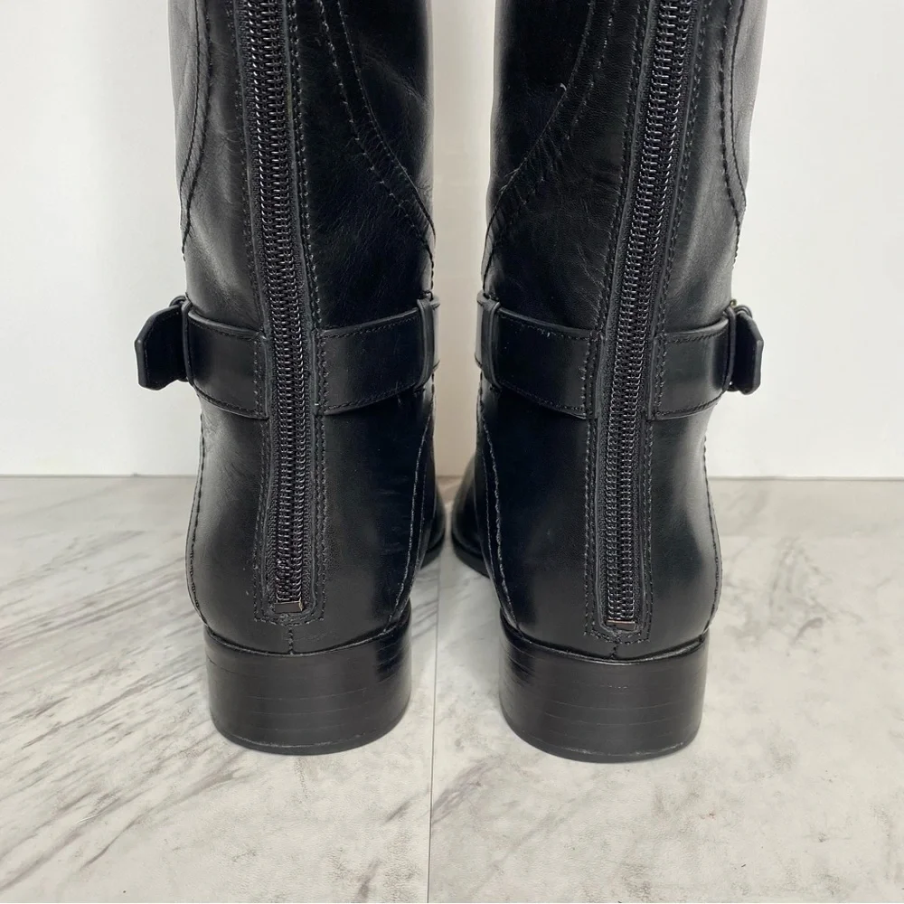 Tory Burch Adeline Black Leather Riding Boot 5M